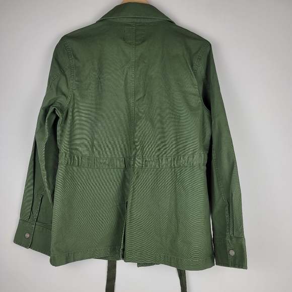 Sanctuary green jacket size large NWT cotton twill 4 pocket size large - Picture 7 of 9